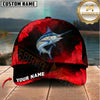 Maxcorners Bold Red Cosmic Design Customized Name Fishing Cap