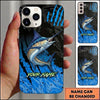 Maxcorners Fishing Phone Case Claw Mark Pattern Custom Name Phone Case