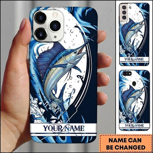 Maxcorners Fishing Phone Case Dynamic Wave Artwork Custom Name Phone Case