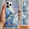 Maxcorners Fishing Phone Case Coastal Angler Artwork Custom Name Phone Case
