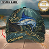 Maxcorners Golden Stream Flow Custom Name Fishing Cap