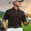 Maxcorners Funny Dachshund Christmas Golf Shirt, Cute Wiener Dog Pattern Polos, Festive Holiday Golf Shirt Gift For Men Golfers