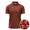 Maxcorners Funny Christmas Dachshund Pattern Polos, Xmas Golf Shirt For Men, Golf Gift For Golfer