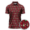 Maxcorners Christmas Pattern Golf Polos, Funny Golf Shirt For Men, Xmas Golf Gift For Golfer