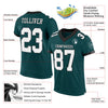 Maxcorners Custom Midnight Green White Gray-Black Mesh Authentic Football Jersey LM2605