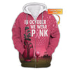 Maxcorners Personalized Breast Cancer Golf Shirt, In October We Wear Pink Shirt With Custom Name, Pink Golf Shirt For Golfer