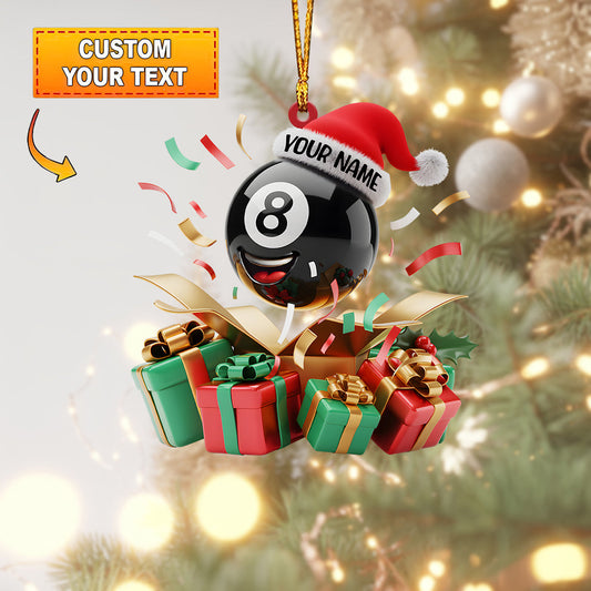 Maxcorners Billiard Couple Pool Balls Christmas Ornament 2025