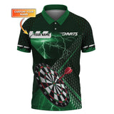 Maxcorners Custom Name Darts Jersey, Green Lightning Dart Shirt, Gift For Darts Lover LM0509