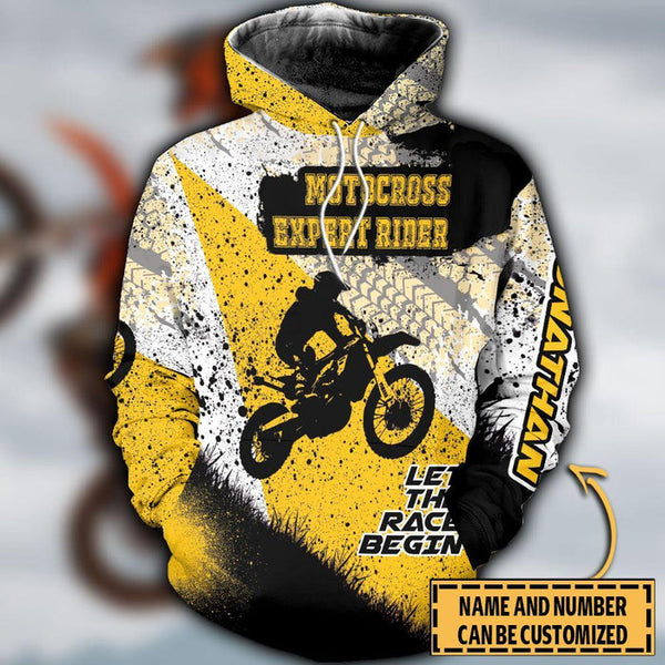 Maxcorners Motocross Expert Rider ( Yellow ) Customize Name And Number 3D Shirts