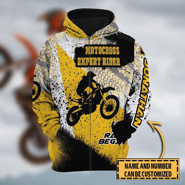 Maxcorners Motocross Expert Rider ( Yellow ) Customize Name And Number 3D Shirts