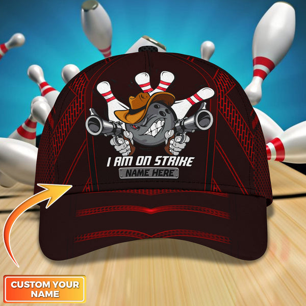 Maxcorners Strike Bowling Classic Personalized Name 3D Cap