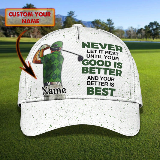 Maxcorners Customized With Name All Over Print 3D Cap For Dad Golf, Man Golfer Hat Caps, Dad Golf Caps LM0402