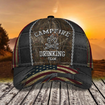 Maxcorners Personalized Campfire Baseball Cap Hat, Camper Cap, Camping Hat For Travel Summer LM0402