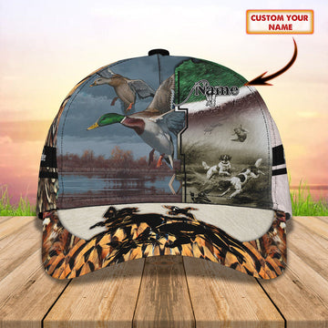 Maxcorners 3D All Over Print Baseball Cap Custom Name Duck Hunting Hat Unisex Stylish LM0402