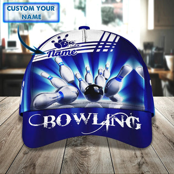 Maxcorners Custom Name Bowling Cap Hat For Men Women, Bowling Team Classic Cap Hat, Bowler Gift LM0402
