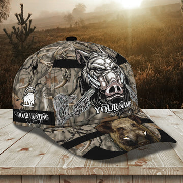 Maxcorners 3D Classic Cap Boar Hunter Personalized Name Cap LM0402