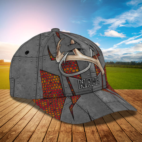 Maxcorners Hunting Fishing Metal Pattern Classic Personalized Cap