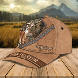 Maxcorners Deer Hunting Brown Leather Pattern Personalized Cap