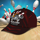 Maxcorners Strike Bowling Classic Personalized Name 3D Cap