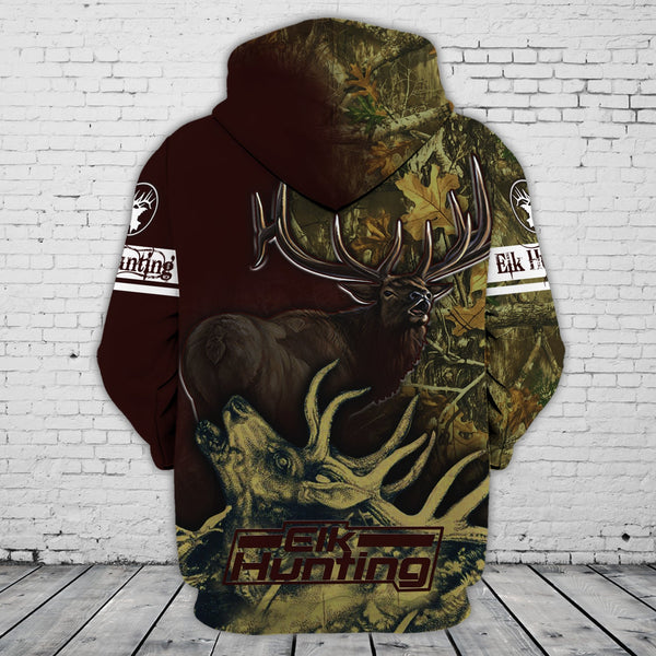 Maxcorners Custom Name Hunting Elk Shirt 3D All Over Printed Clothes