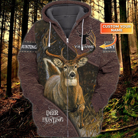 Maxcorners Custom Name Hunting Running Deer Shirt 3D All Over Printed Clothes