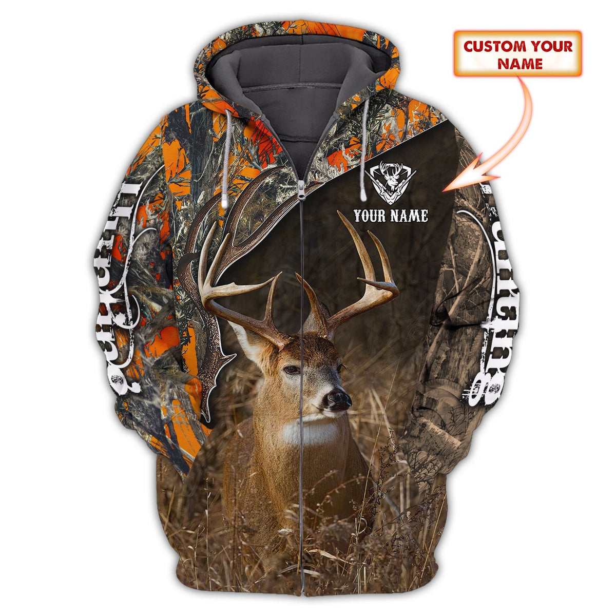 Maxcorners Custom Name Hunting Deer Shirt 3D All Over Printed Clothes