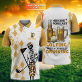 Maxcorners Golf Skull And Beer Customized Name 3D Shirt