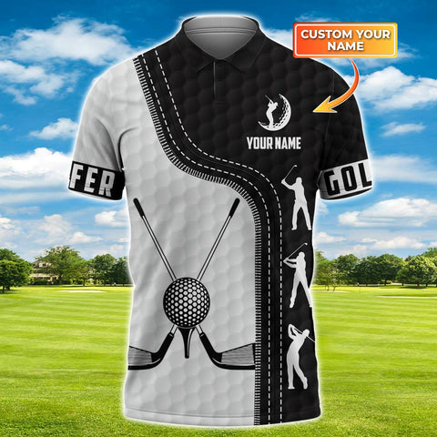 Maxcorners Golf BnW Customized Name 3D Shirt