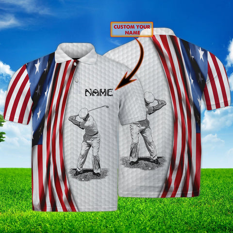 Maxcorners Golf American Customized Name 3D Shirt