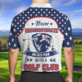 Maxcorners Golf American Old Man Customized Name 3D Shirt