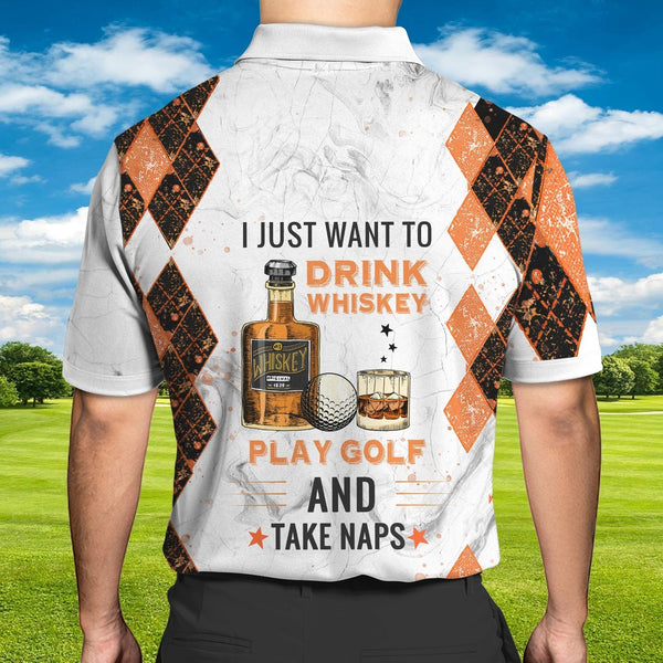 Maxcorners Golf And Whiskey Customized Name 3D Shirt