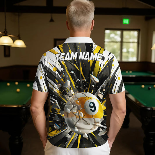 Maxcorners Billiard Break 9 Ball Glass Multicolor Options Personalized Name, Team Name 3D Shirts (4 Colors)