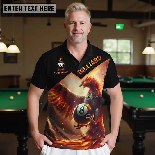 Maxcorners Billiard 8 Ball Phonenix Multicolor Options Personalized Name, Team Name 3D Shirts (4 Colors)