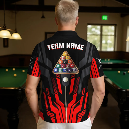 Maxcorners Billiard Rack Ball Pool Multicolor Options Personalized Name, Team Name 3D Shirts (4 Colors)
