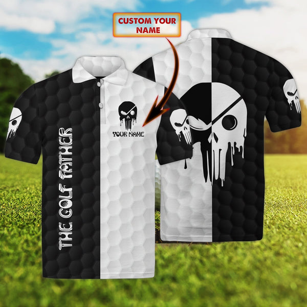 Maxcorners Golf Father Skull Customized Name 3D Shirt