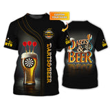 Maxcorners Custom Darts & Beer Shirt – Black Gold Pub Tee with Funny Dartboard Glass Design – 'That’s Why I’m Here' Quote LM0509