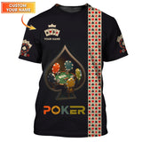 Custom Poker Shirt, Black Casino Chip Tee Spade Table Card Game Design Poker T Shirt