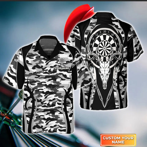 Maxcorners Darts And Deer Customized Name 3D Hawaiian Shirt