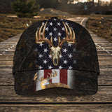 Maxcorners American Deer Hunting Skull American Personalized Cap