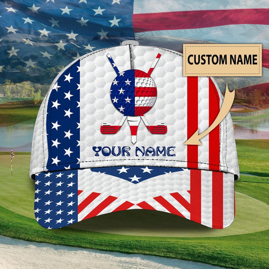 Maxcorners Personal With Name American Baseball Golf Caps, Hat For Golfer Man, Birthday Present To Golf Lover LM0402