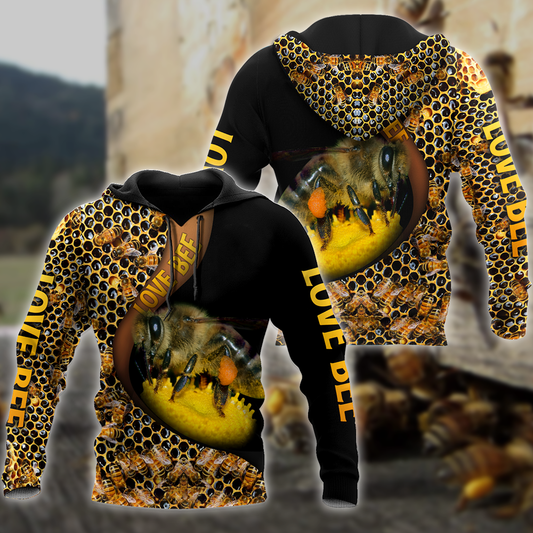 Maxcorners Premium Unisex All Over Printed Love Bee Shirts LM1304