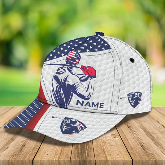 Maxcorners 3D Classic Cap Golfer Personalized Name Cap Golf LM0402