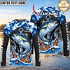 (13 Breeds) Maxcorners Fishing Blue Geometric Camo Bass Beer Anchor Splash Design Custom Name & Team Name 3D Shirts