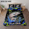 Maxcorners Fishing Bold Splatter Camo Personalized Name Unisex 3D Bedding Set