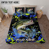 Maxcorners Fishing Bold Splatter Camo Personalized Name Unisex 3D Bedding Set
