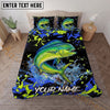 Maxcorners Fishing Bold Splatter Camo Personalized Name Unisex 3D Bedding Set