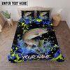 Maxcorners Fishing Bold Splatter Camo Personalized Name Unisex 3D Bedding Set