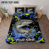 Maxcorners Fishing Bold Splatter Camo Personalized Name Unisex 3D Bedding Set