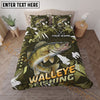 Maxcorners Fishing Outdoor Camo Personalized Name Unisex 3D Bedding Set