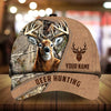 Max Corners Premium Art Deer Hunting Leather Camp Pattern 3D Multicolor Personalized Cap